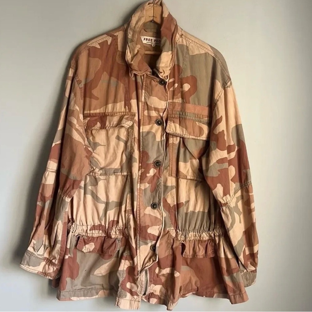 Free People Camouflage Utility Jacket